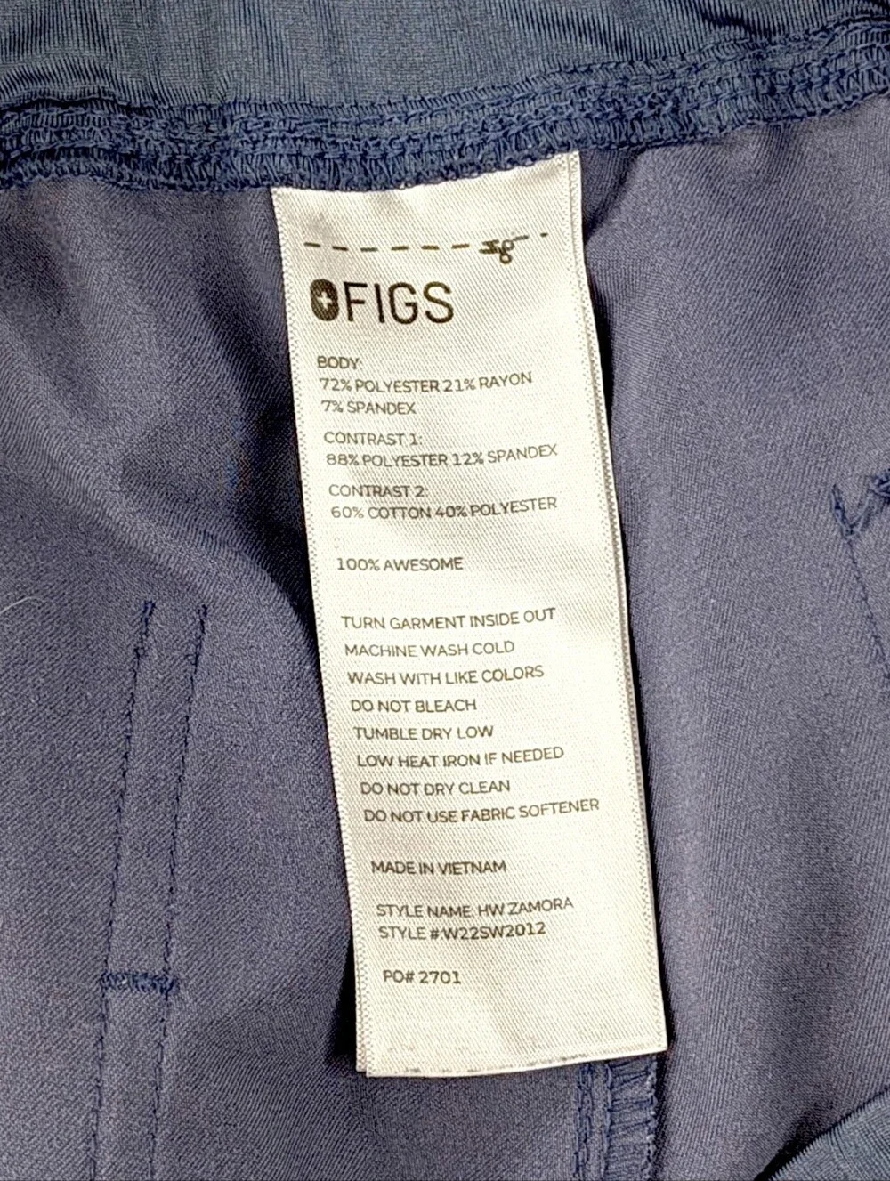 Figs Space Navy Joggers Zamora Scrub Bottoms XL Womens 5-Pocket Blue Cargo Pants